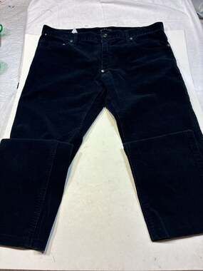 Sisley dark navy corduroy five-pocket trousers
